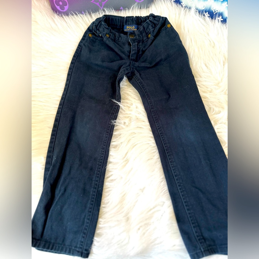 EUC‎ Boys' Polo by Ralph Lauren Black Wide Leg Flare Jeans Size 5